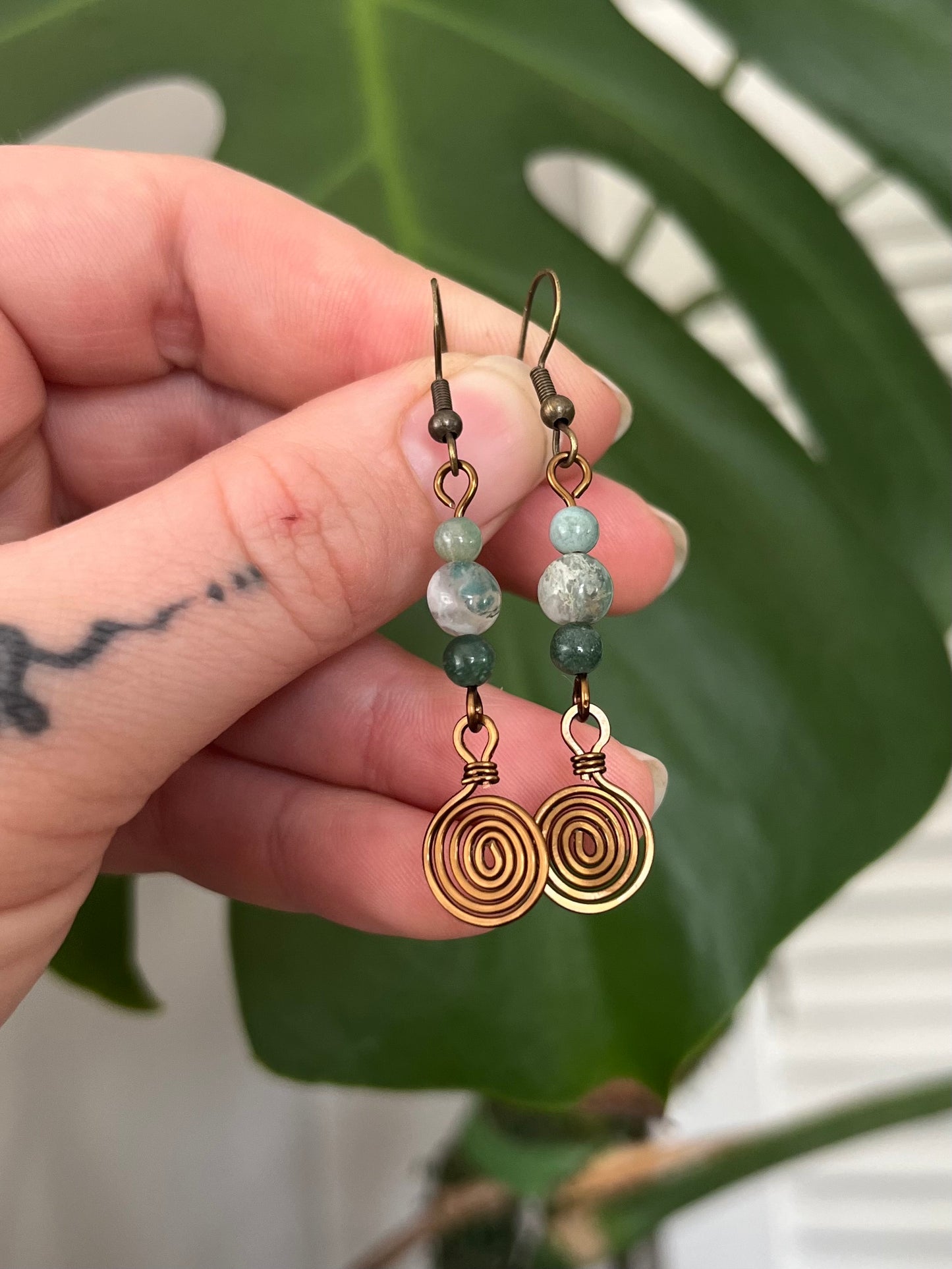 Moss Agate Spirals