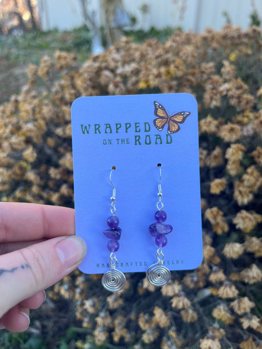 Amethyst Spiral Drops