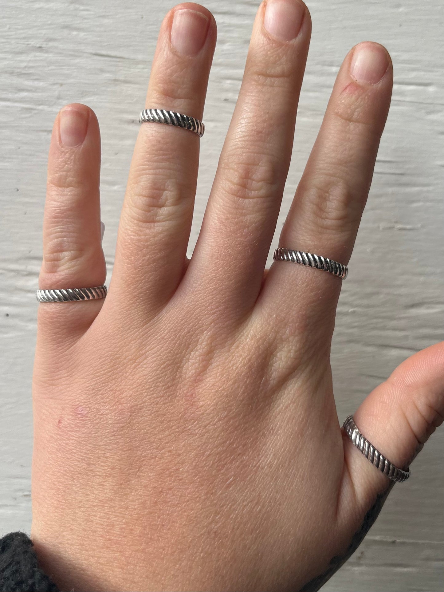 Slant Line Stacker Ring
