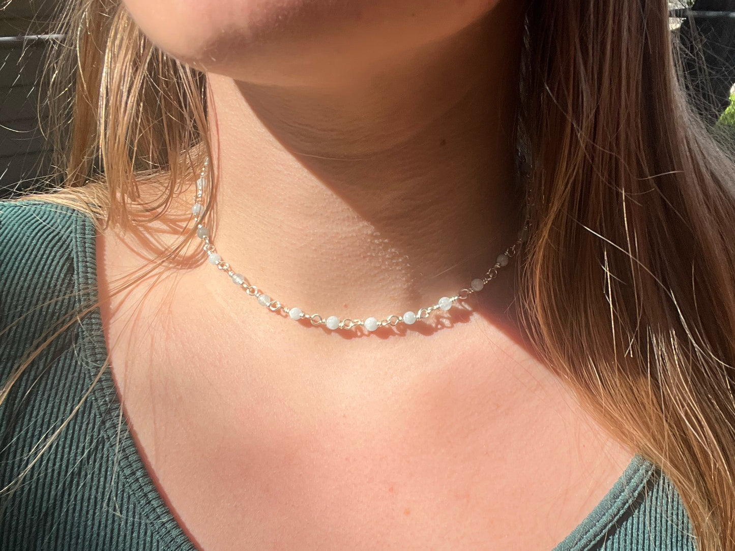 Aquamarine Beaded Necklace