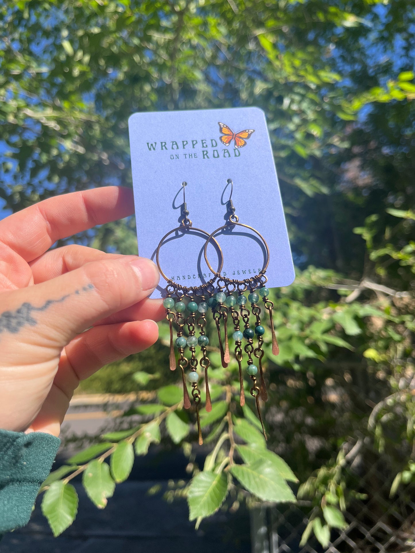 Moss Agate Bronze Waterfalls