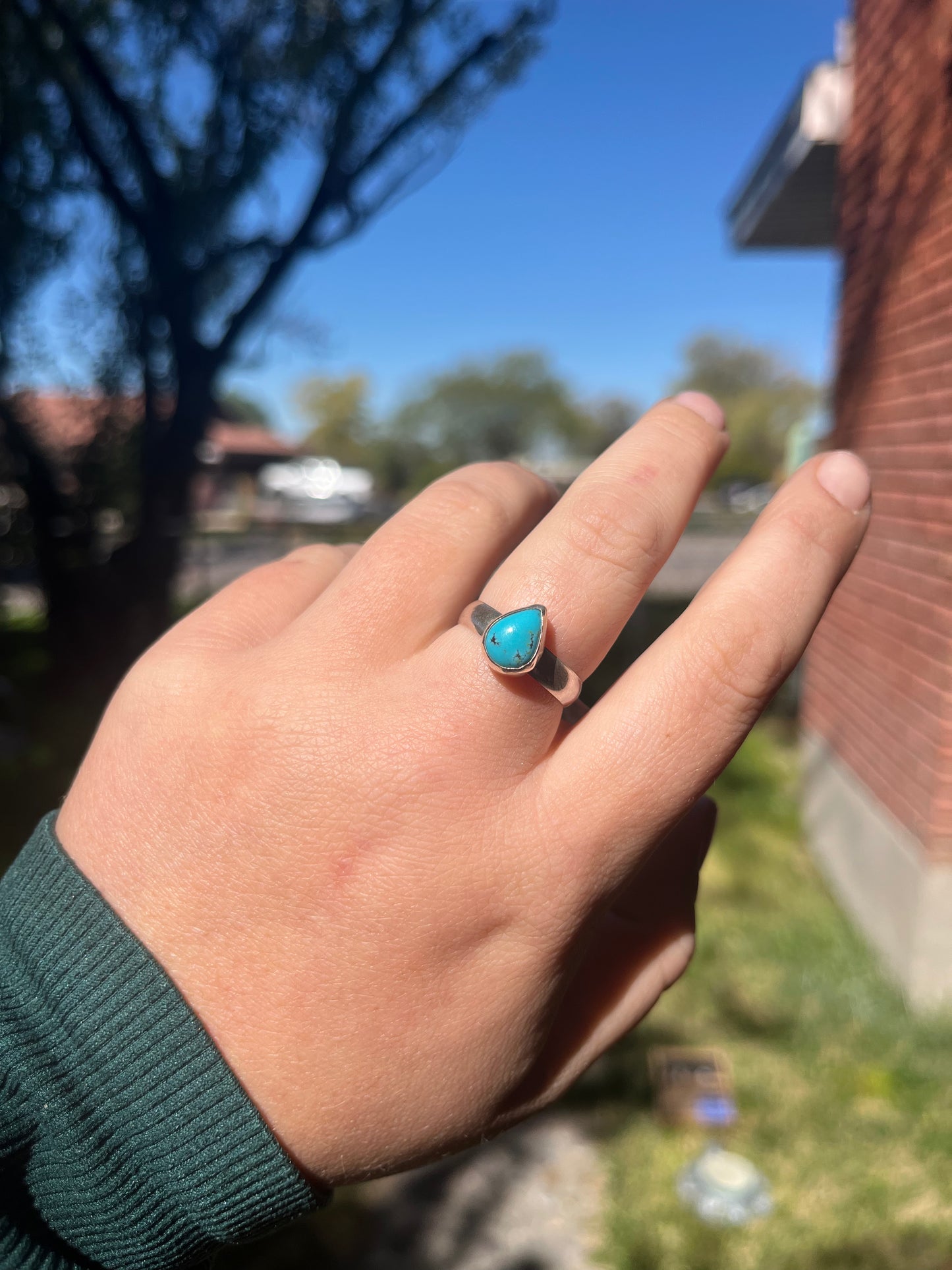Blue Moon Turquoise Chunky Band Ring Sz 9