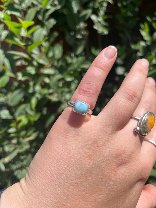 Larimar Rectangle Ring sz. 6.5