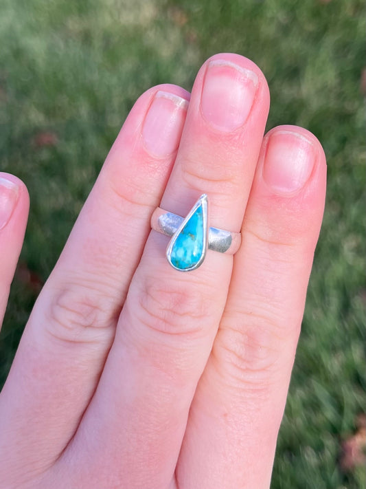 Hubei Turq Chunky Band Ring Sz 6