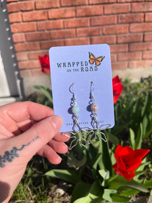 African Opal Silver Flowers