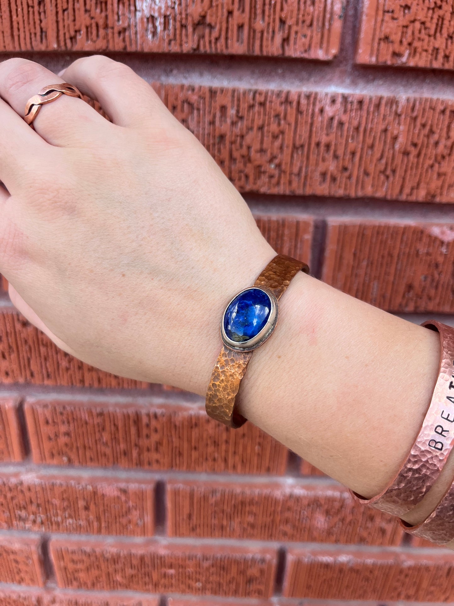 Lapis Lazuli Mixed Metal Cuff