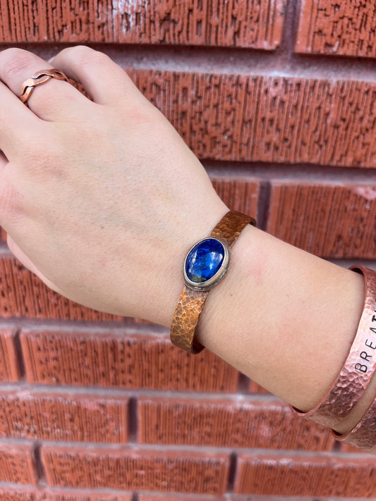 Lapis Lazuli Mixed Metal Cuff