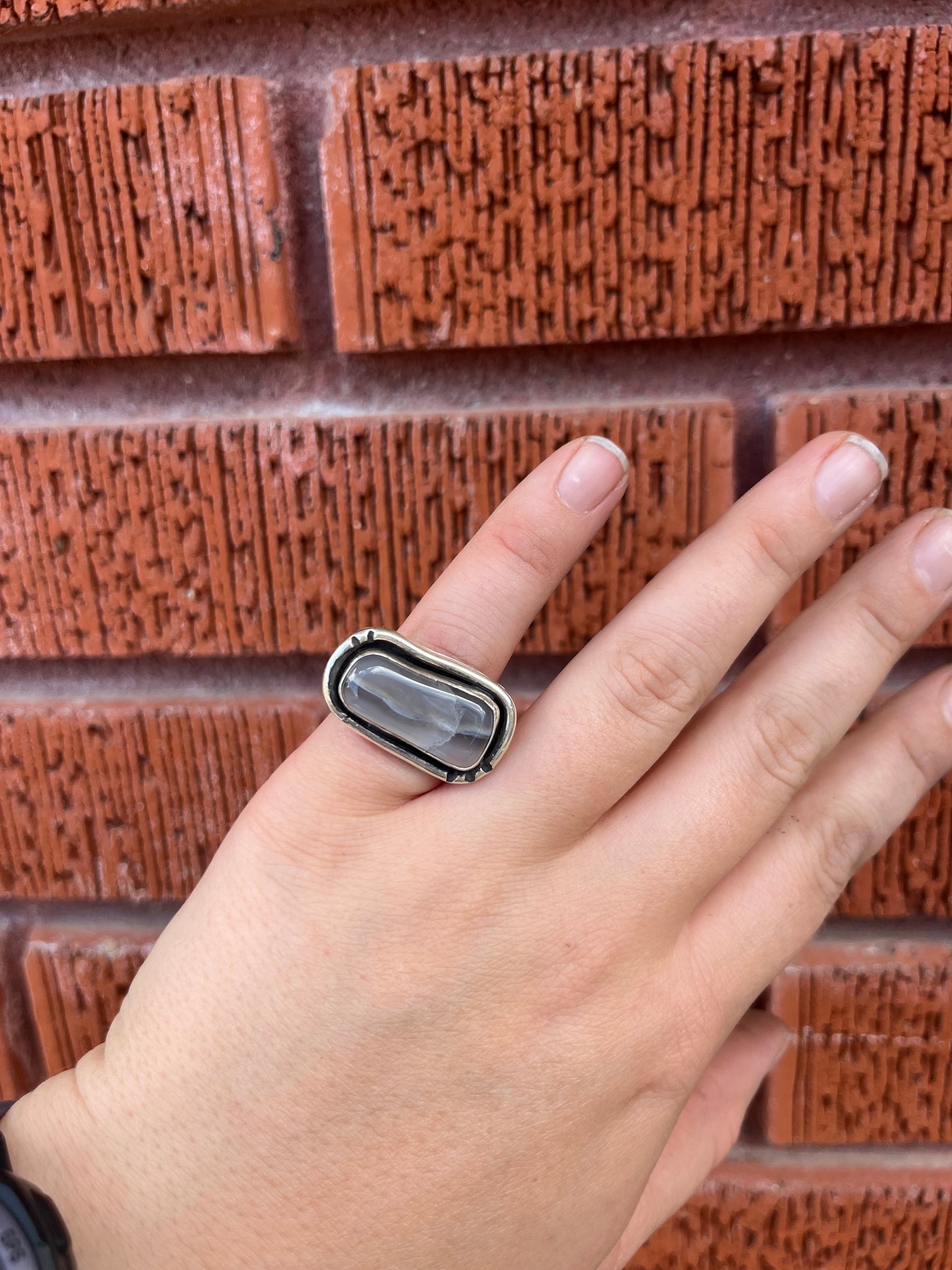 Purple Agate Triple Band Sz 6.5