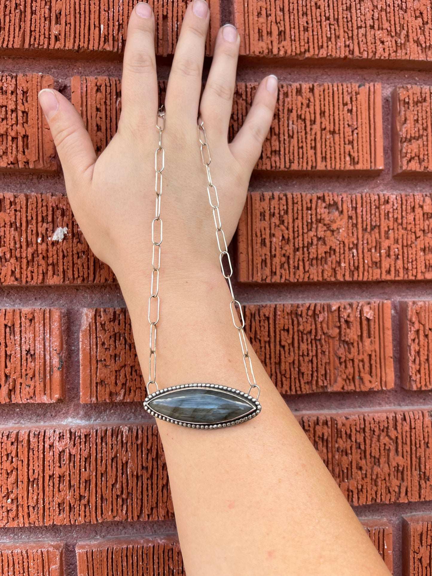 Labradorite Paperclip Chain Necklace