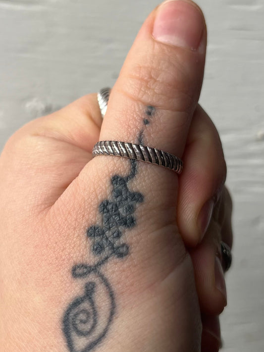 Slant Line Stacker Ring