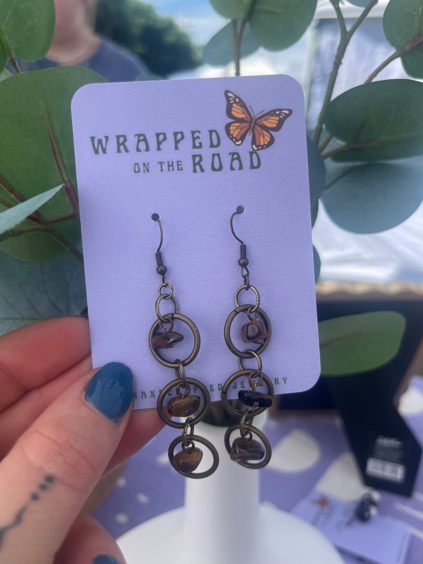 Tigers Eye Circle Dangles