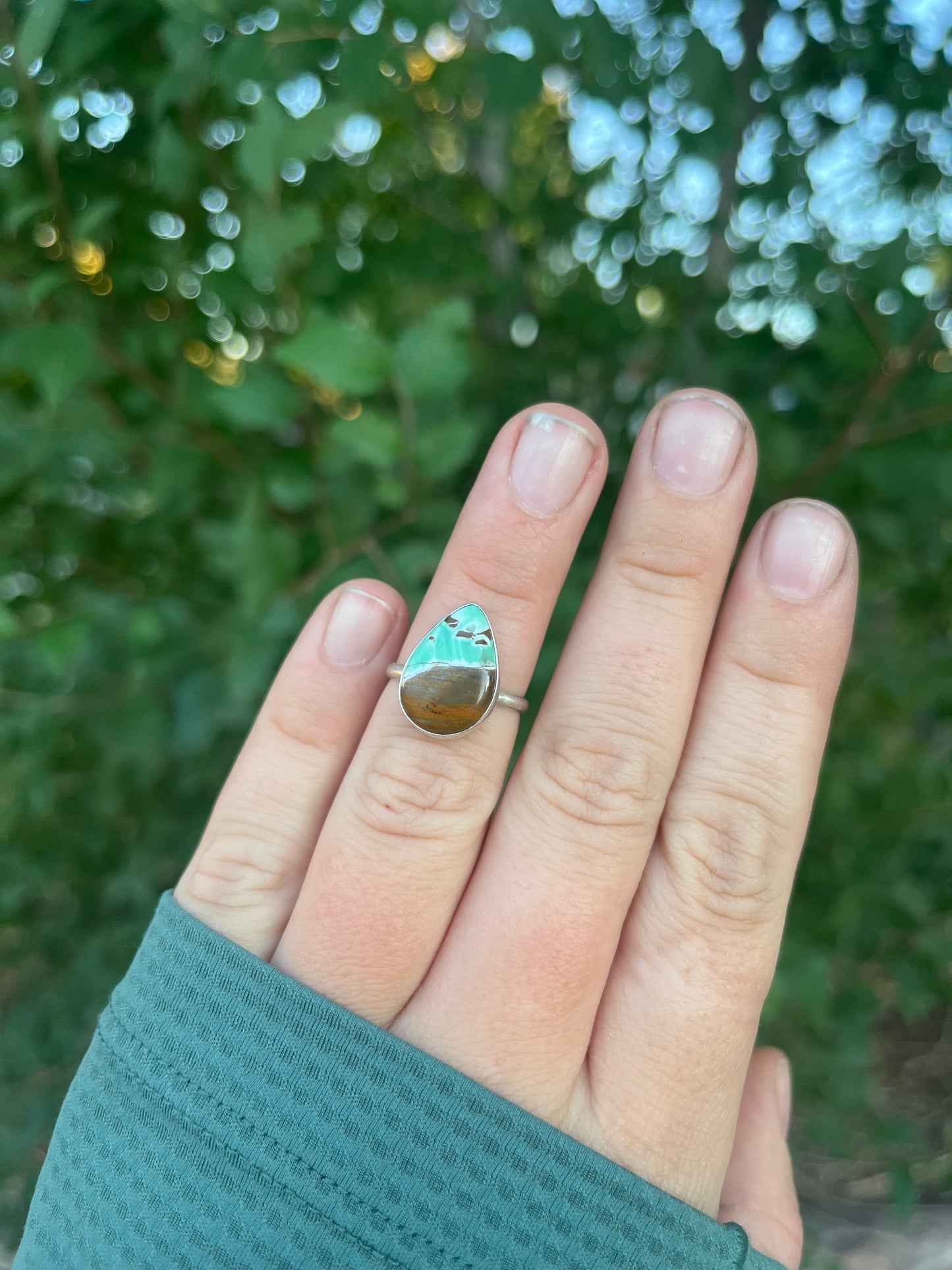 Aussie Variscite Ring sz 6