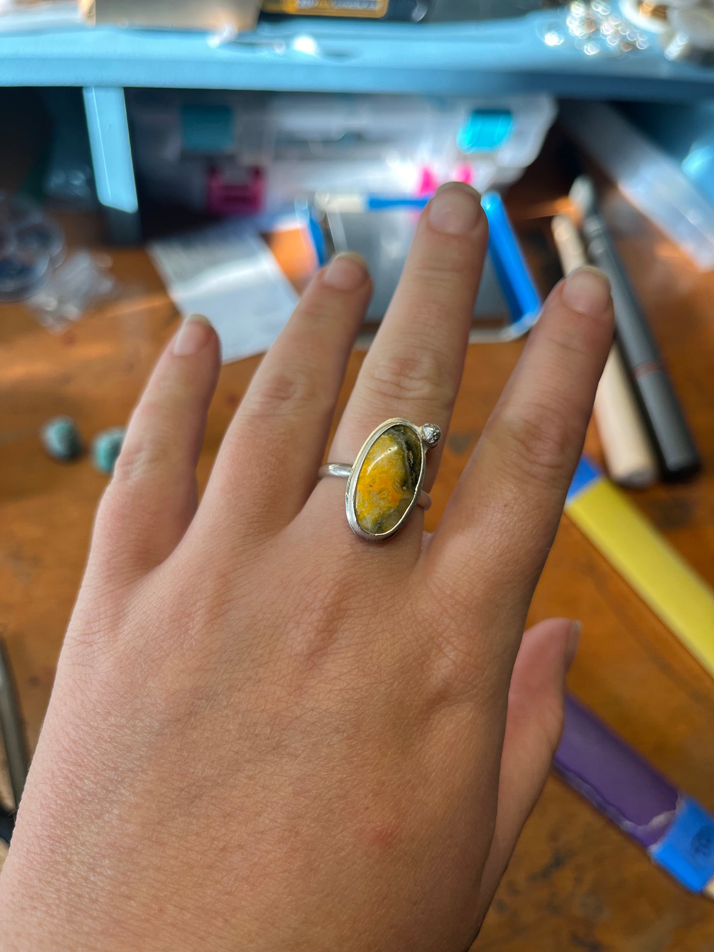 Bumblebee Jasper Ring Sz 9