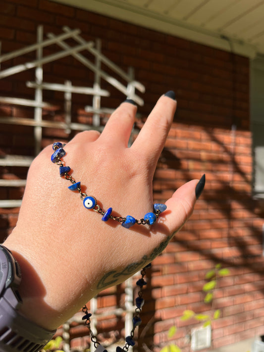 Evil Eye Lapis Lazuli Necklace