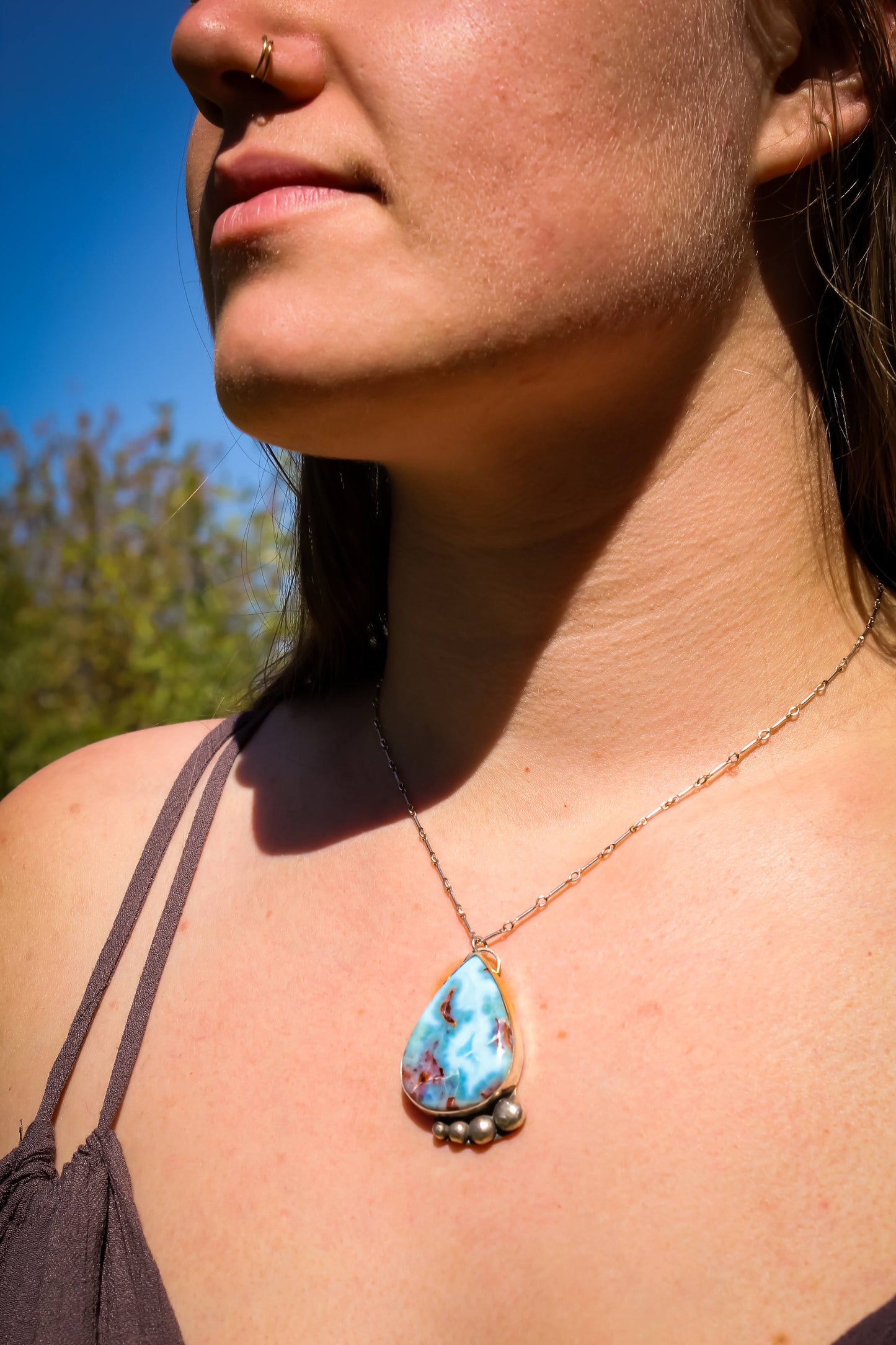 Larimar Pendant Necklace